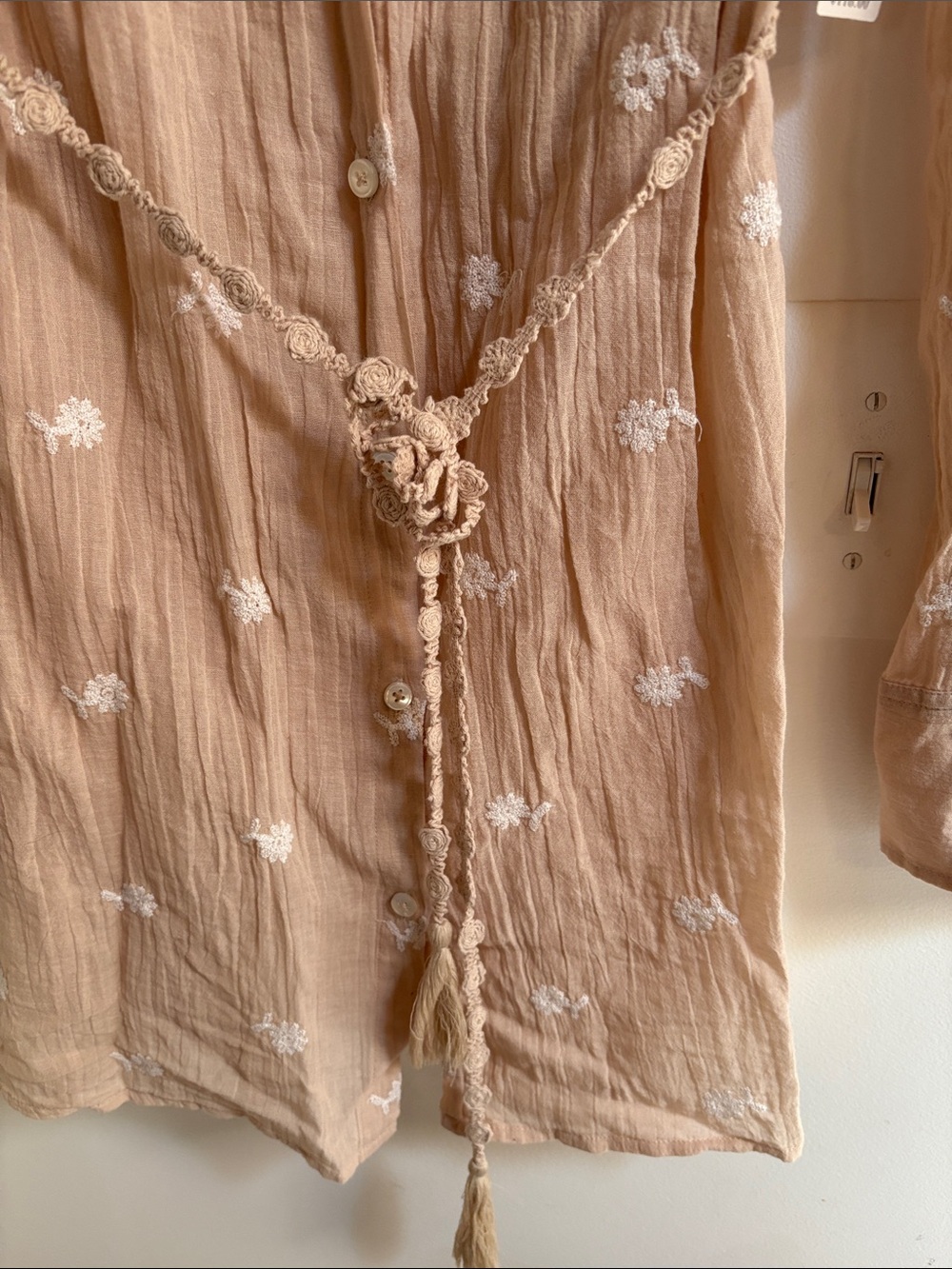 Anthropologie Embroidered Cotton Gauze Tunic Dress - Picture 3 of 10